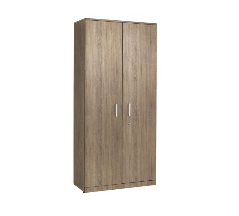 Manage-IT kast met twee deuren en metalen handgrepen en slot, kantoormeubilair