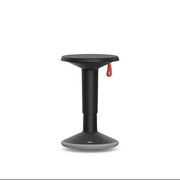 Zwarte design bureaustoel kruk met rode lus, ideaal voor moderne werkplekken