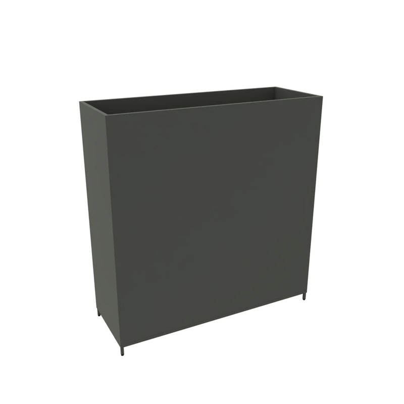 Flexwall plantenbak 124cm hoog, in RAL7022 Ombergrijs - KANTOORMEUBELS.ONLINE