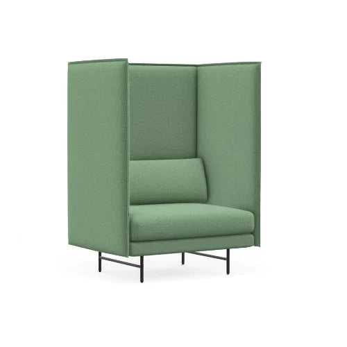 Groene design loungefauteuil met hoge rugleuning voor kantoor of werkplek, kantoormeubilair