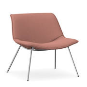 Shuffle lounge fauteuil in UDA33 met verchroomd vierpoots onderstel