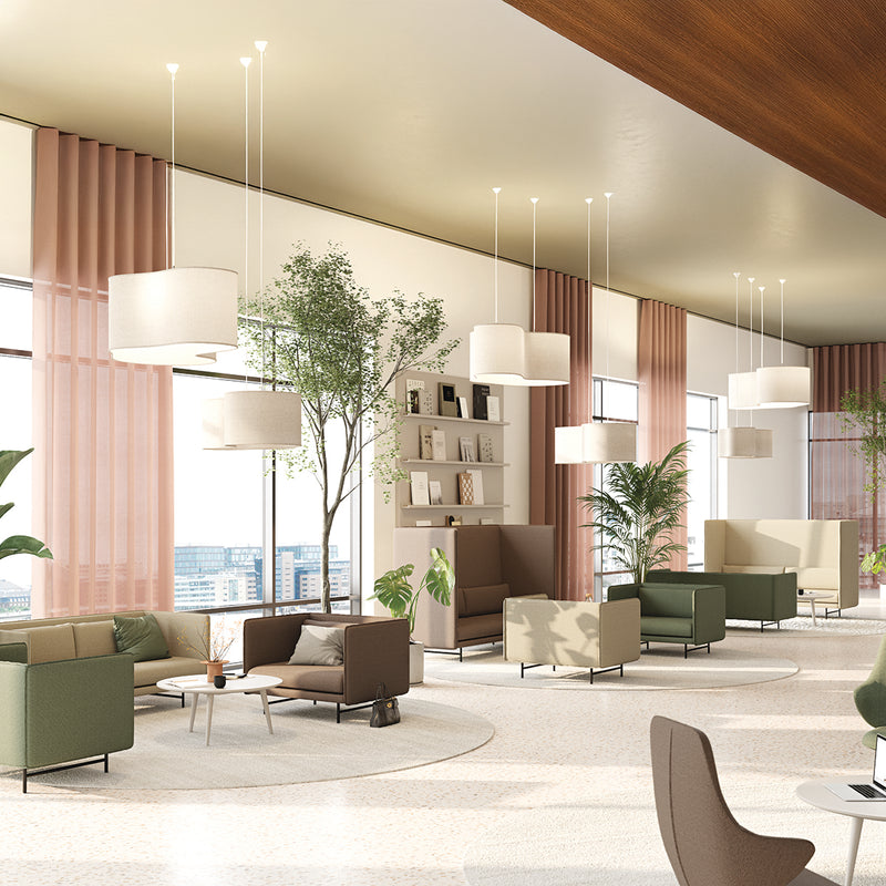 Interstuhl Qomfort fauteuils en banken geheel gestoffeerd in Yoredale