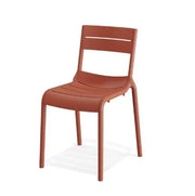 Terracotta design stoel, kunststof zitting en rugleuning, modern kantoormeubilair