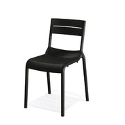 Zwarte design stoel met kunststof zitting, ideaal voor kantoor of vergaderruimte