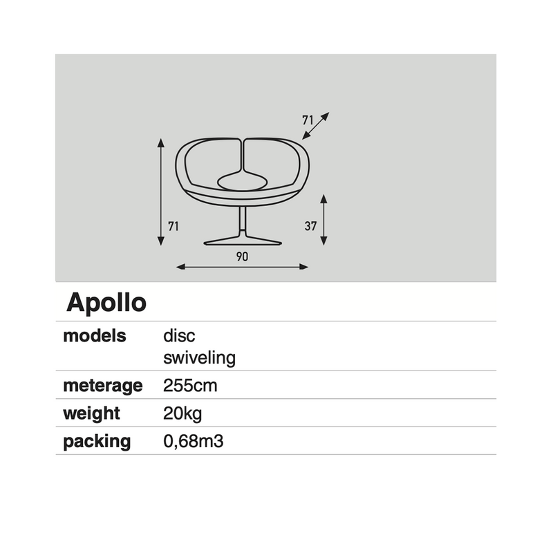 specificaties Artifort Apollo fauteuil