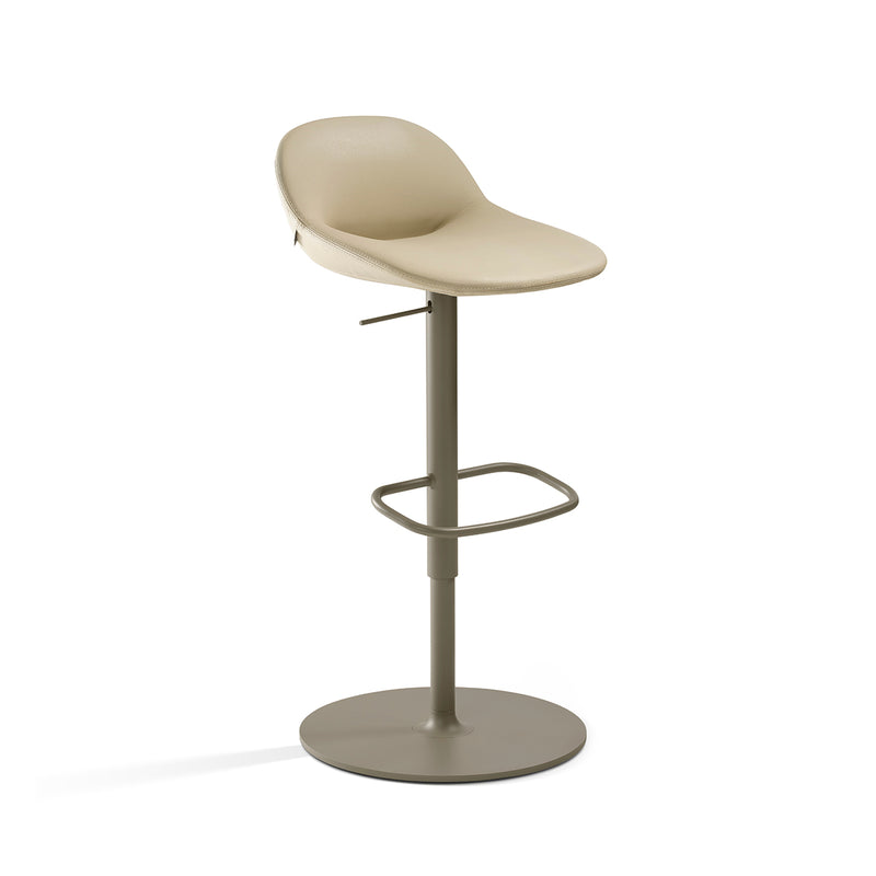 Beso barkruk met schijfvoet, beige