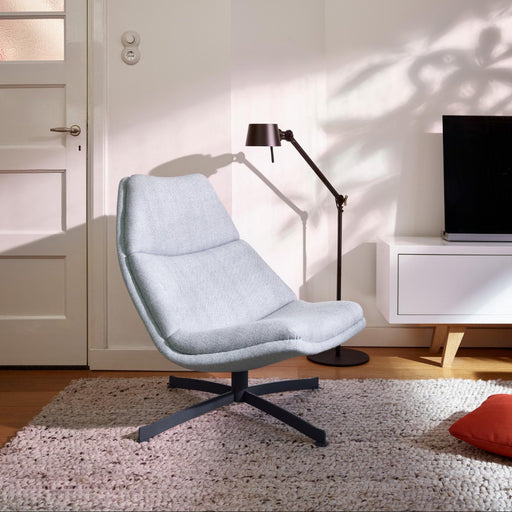 Artifort LS F512L lichtblauwe fauteuil met draaibare kruisvoet - KANTOORMEUBELS.ONLINE