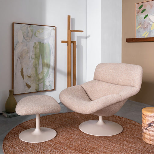 Artifort F518 in beige stoffering, met poef