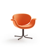 Artifort Tulip Midi oranje fauteuil met zwarte kruisvoet 