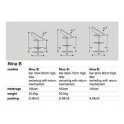 afmetingen Arifort Nina B bar stool