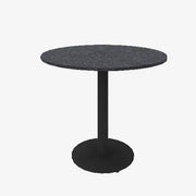 Ronde bistrotafel 70x70 cm met zwart blad en metalen poot, kantoormeubilair design