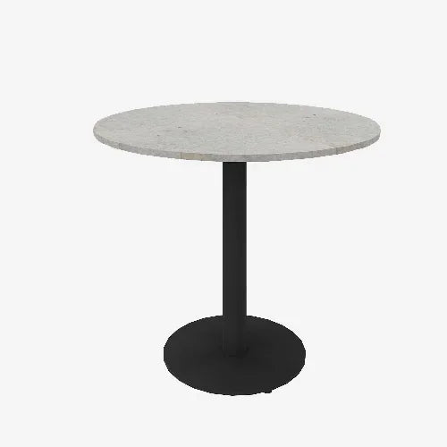 Ronde bistrotafel met wit blad en zwarte poot, design kantoormeubilair voor werkplek