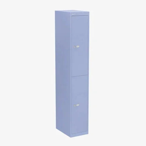 Blauwe metalen lockerkast met twee deuren voor kantoor of werkplek inrichting