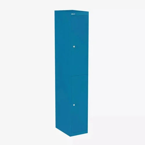 Blauwe lockerkast met twee deuren, ideaal voor kantoor of werkplek op KANTOORMEUBELS.ONLINE