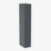 Kantoorkast met twee grijze lockers, ideaal voor kantoor of werkplek, design en functioneel