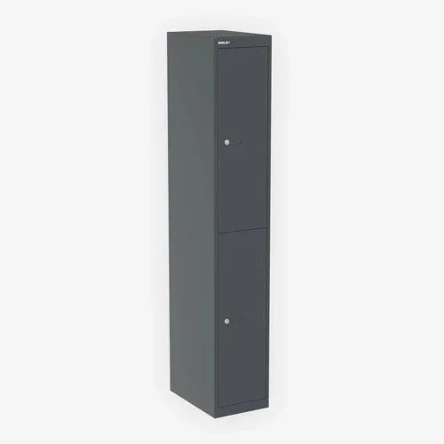 Kantoorkast met twee grijze lockers, ideaal voor kantoor of werkplek, design en functioneel