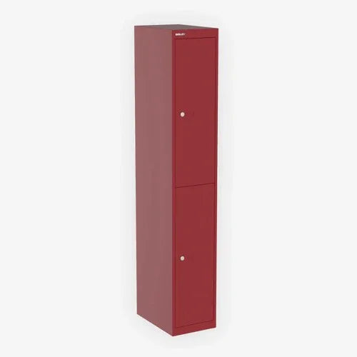 Rode lockerkast met twee deuren, design kantoormeubilair voor kantoor of thuiswerkplek