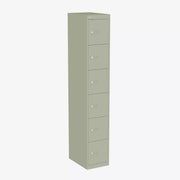 Bisley smalle kantoorkast met zes lockers, ideaal voor kantooropslag