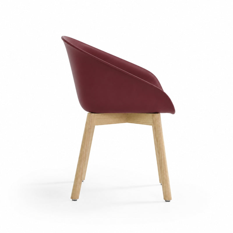 Stoel Artifort Beso CIRCULO -zijaanzicht vierpoot burgundy