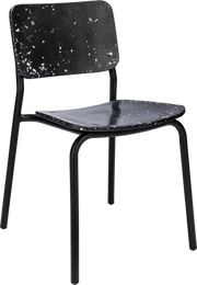 Design bureaustoel galaxy black, metalen frame, zwart met witte spikkels, kantoormeubilair