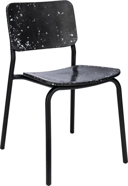 Design bureaustoel galaxy black, metalen frame, zwart met witte spikkels, kantoormeubilair