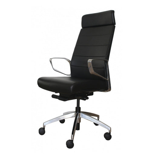 Directiestoel 605 zwart leder