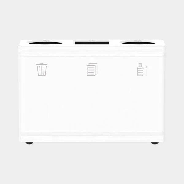 Witte Ditch3 afvalscheidingsbak met drie vakken voor restafval, papier en plastic