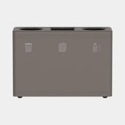 Design afvalscheidingsbak in umbra grijs voor kantoor, geschikt voor papier, plastic en restafval