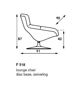 Fauteuil Artifort F518 Design Geoffrey D. Harcourt RDI