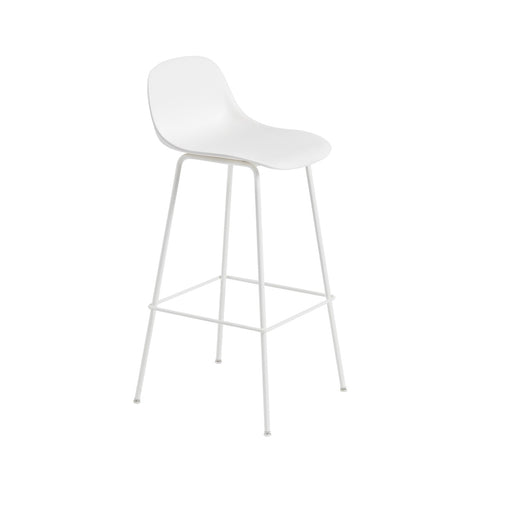 Muuto Fiber barstoel met rugleuning, wit - KANTOORMEUBELS.ONLINE