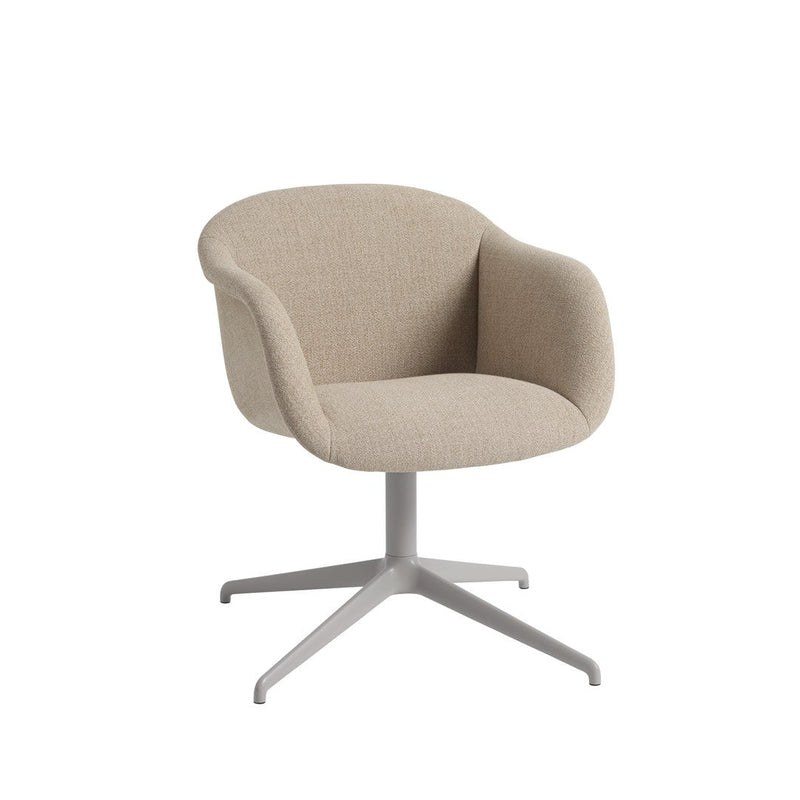 Fiber Soft Armchair Swivel Base Ecriture 240 Grey, Muuto