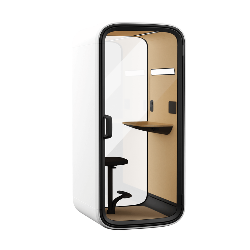 Framery One met wit exterieur en beige interieur