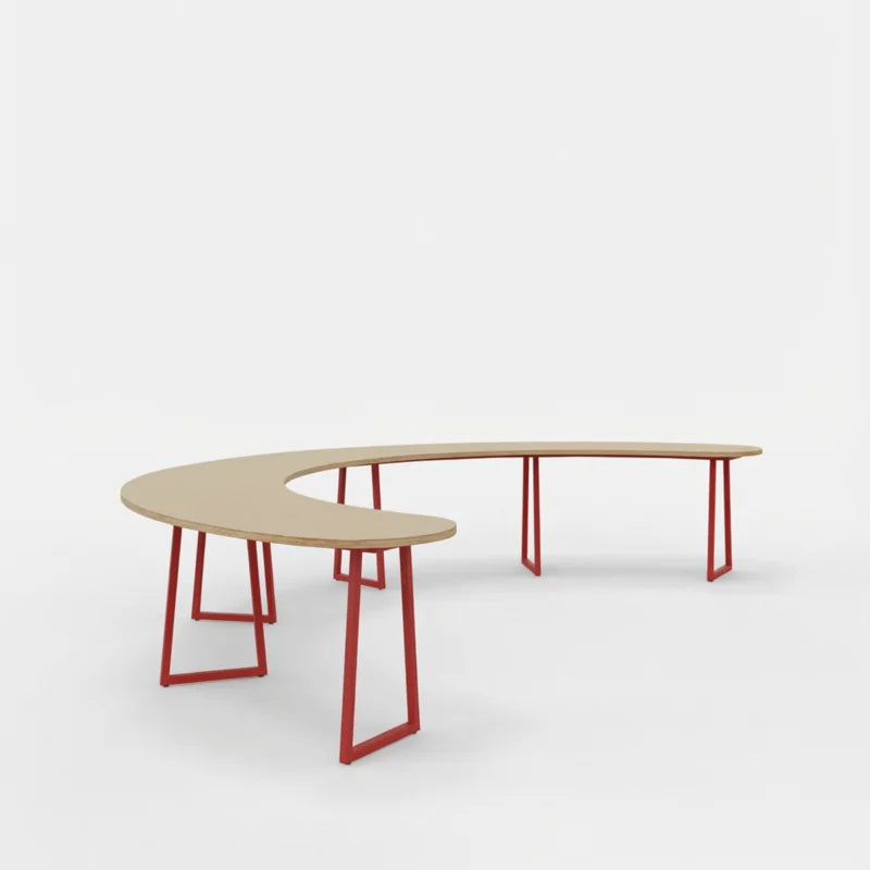 Lande Buggy Snake, Buggy Snake tafel, Lande Buggy Snake prijs, Buggy Snake kopen, gebogen vergadertafel, gebogen statafel, organische vergadertafel, statafel 110 cm, scrumtafel kantoor, stand up meeting tafel, hoge overlegtafel, lunchtafel kantoor, Lande tafel, Lande dealer Nederland, Lande offerte