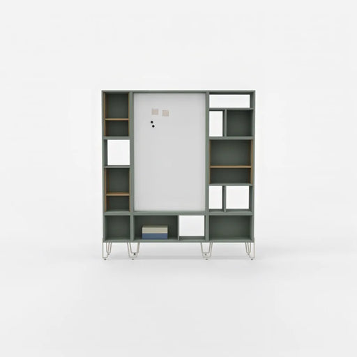 Lande Fundamentals kast met whiteboard en open vakken - KANTOORMEUBELS.ONLINE