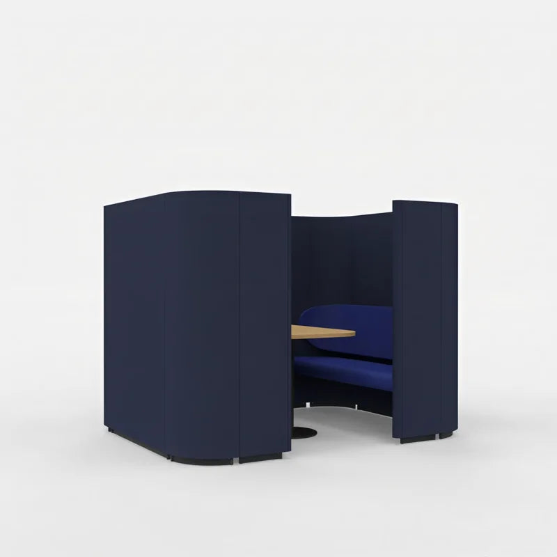 Lande Rondo Box Quattro, Lande Rondo focusplek, Rondo akoestische werkplek, Rondo Box, Rondo Lavoro, Rondo Uno, Rondo Suono, Rondo Divano, akoestische focusplek kantoor, concentratieplek kantoor, belplek kantoor, telefooncel zonder deur, akoestische werkplek open kantoor, meeting booth kantoor, Lande dealer Nederland, Lande offerte