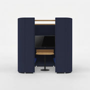 Lande Rondo Box Quattro front, Lande Rondo focusplek, Rondo akoestische werkplek, Rondo Box, Rondo Lavoro, Rondo Uno, Rondo Suono, Rondo Divano, akoestische focusplek kantoor, concentratieplek kantoor, belplek kantoor, telefooncel zonder deur, akoestische werkplek open kantoor, meeting booth kantoor, Lande dealer Nederland, Lande offerte