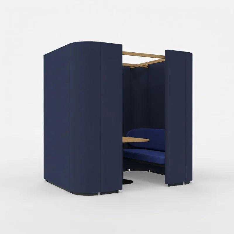 Lande Rondo Box Quattro, Lande Rondo focusplek, Rondo akoestische werkplek, Rondo Box, Rondo Lavoro, Rondo Uno, Rondo Suono, Rondo Divano, akoestische focusplek kantoor, concentratieplek kantoor, belplek kantoor, telefooncel zonder deur, akoestische werkplek open kantoor, meeting booth kantoor, Lande dealer Nederland, Lande offerte