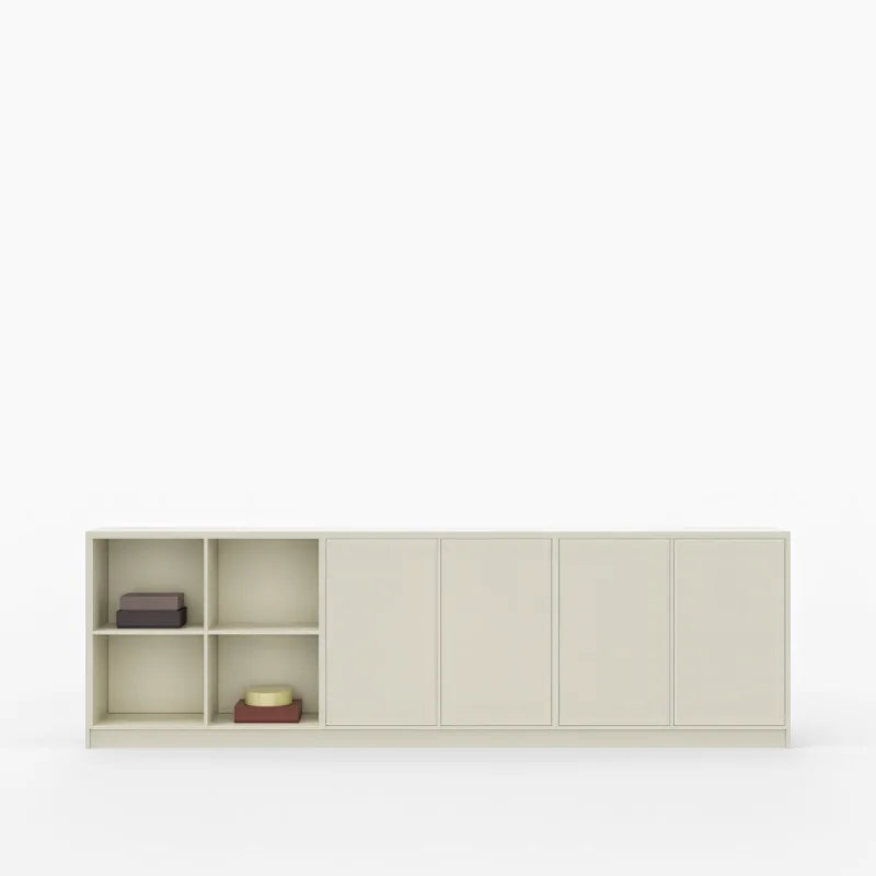 Lande Array lage kast met deuren en open L82 Opaque White