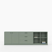 Lande Array onderkast met deuren, lades en open L134 Reed Green