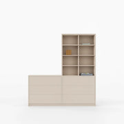 Lande Array modulaire kast, onderkast met laden, bovenkast met open vakken, L137 Sand Beige