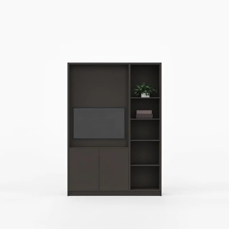 Lande Arry kast met tv module, deuren en open vakken, L66 Volcanic Black