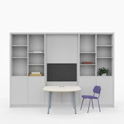 Lande Array modulaire kast met deuren, tv-module en open vakken, L143 Light Grey