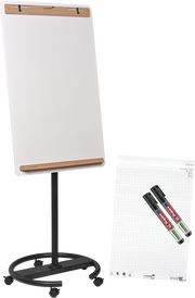 Legamaster SKETCH INFINITE mobiele flipover met ronde voet, schrijfblok en stiften