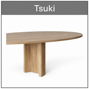 Tsuki organic tafel met half rond onderstel