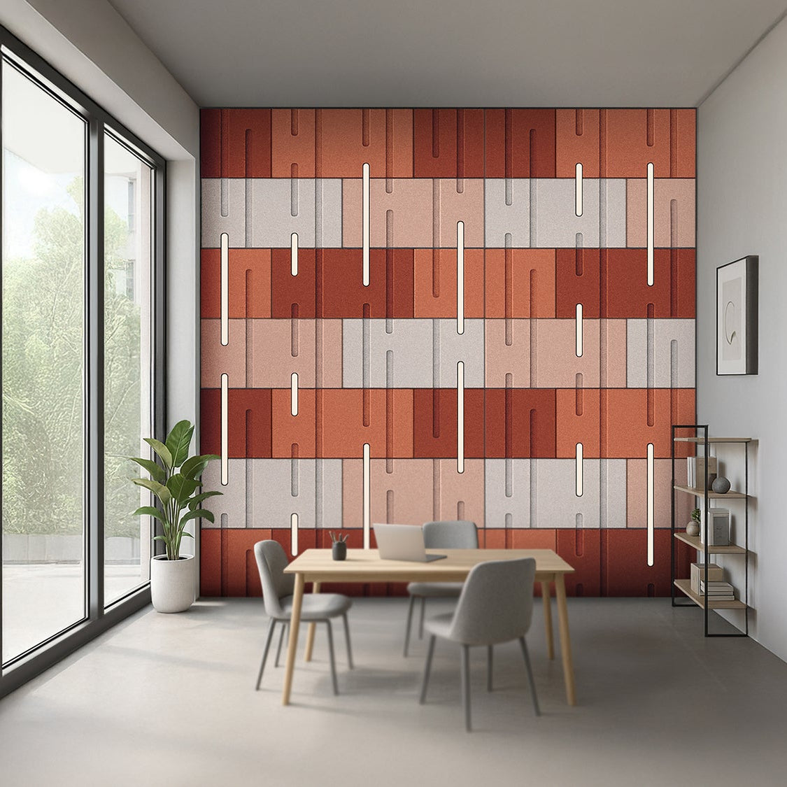 Feltouch Raindrop akoestische wand met verlichting roze rood