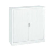 Witte roldeurkast voor kantooropslag, ideaal kantoormeubilair van KANTOORMEUBELS.ONLINE