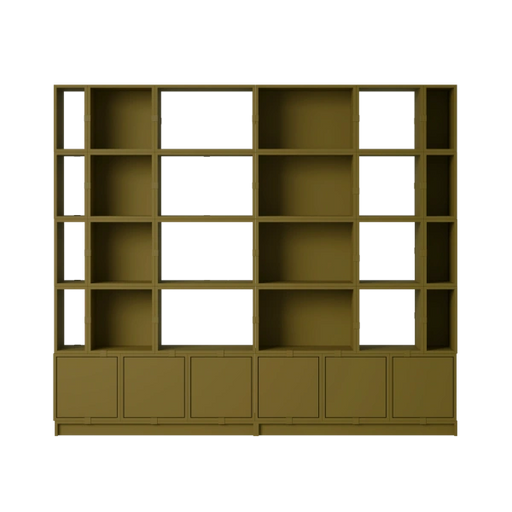 StackedStorageSystem-OfficeStorage-Configuration1-BrownGreen - KANTOORMEUBELS.ONLINE