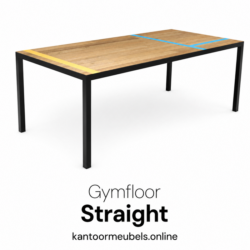 Planq Gymfloor Table | Circulaire Tafel van Oude Gymvloer