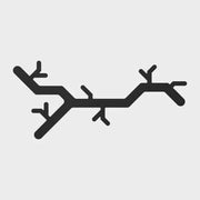 Zwart design kapstok in de vorm van een tak, modern kantooraccessoire, minimalistisch