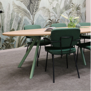 Bridge vergadertafel met ovaal blad en groen frame